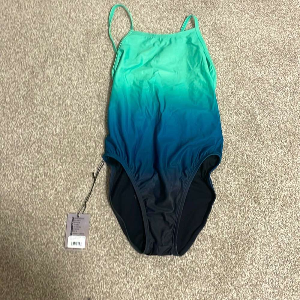 NWT: Jolyn Gradient Blue Jackson 4 Tie back Swimsuit Onesie, Size: 30,